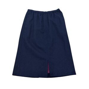 Women’s Vintage Skirt wool navy w/ purple lining 1990s